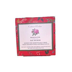 CRABTREE & EVELYN Rosewater 3 pcs - Soap 6.5 oz + 2 Hand Cream (0.9 oz ea)